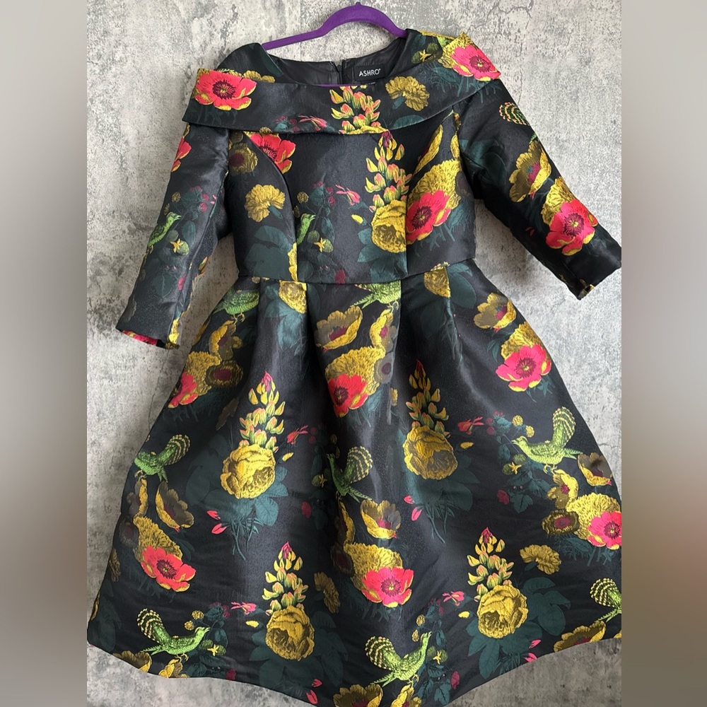 Ashro Black Floral Dress unique gown - Picture 4 of 16